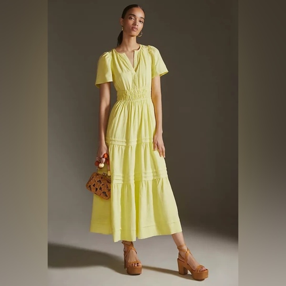 Anthropologie Yellow Maxi Dress